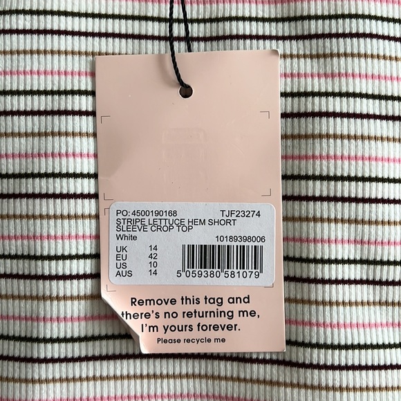 Missguided striped cropped short sleeve - Picture 2 of 3